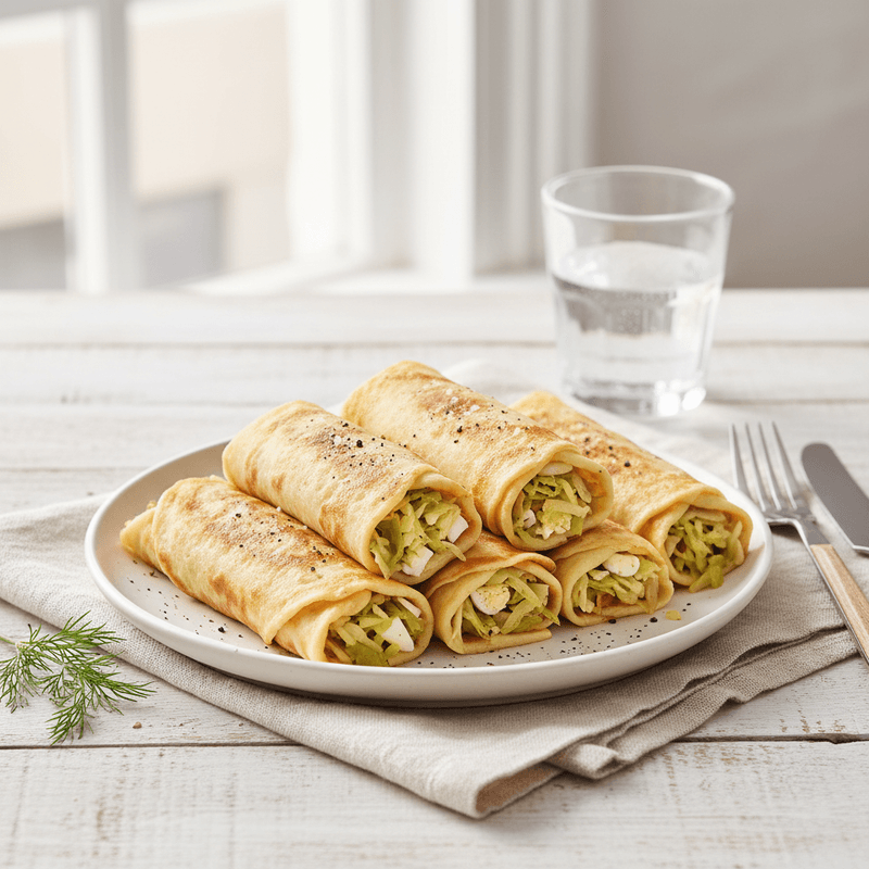 Блинчики с капустой и яйцом